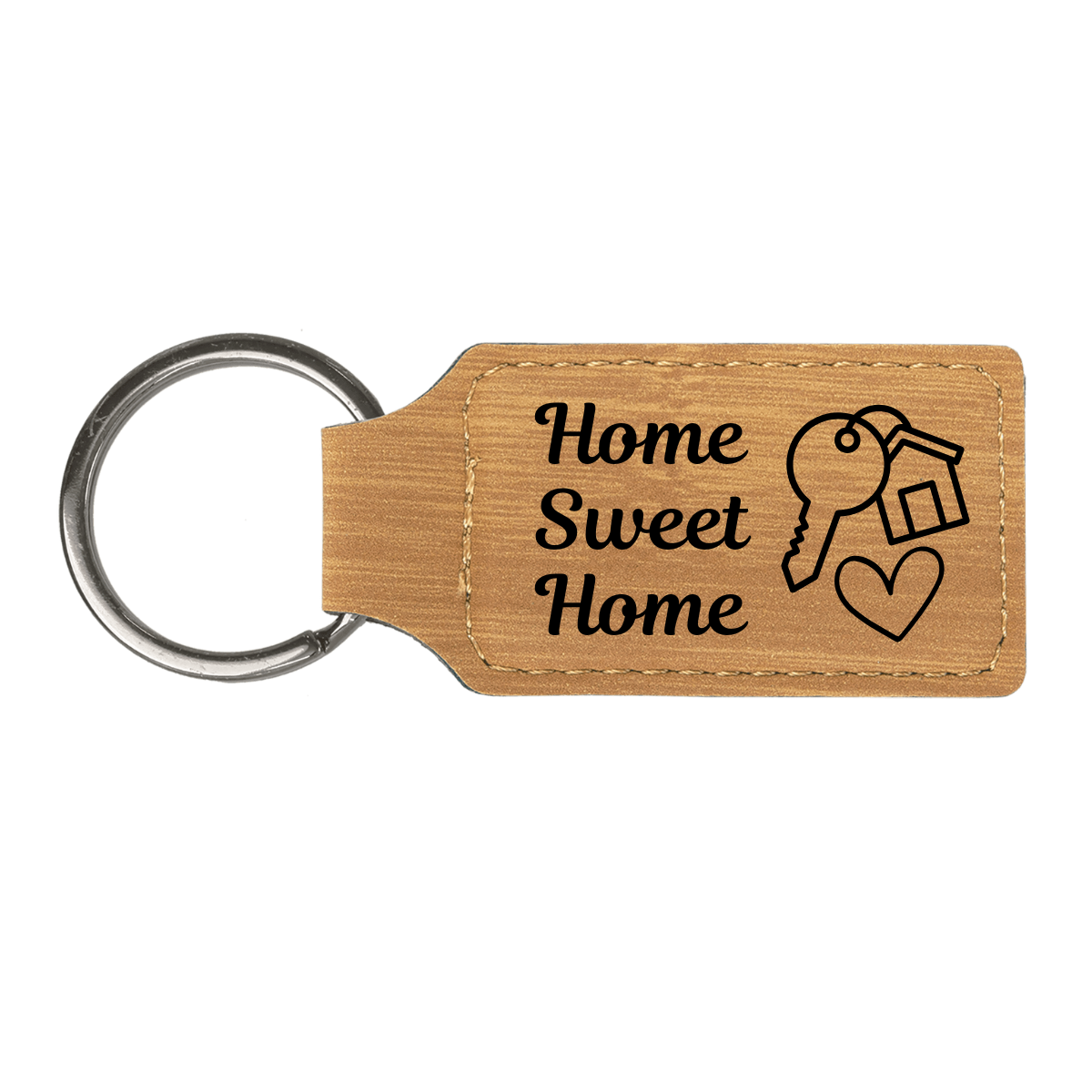 Leatherette Rectangle Keychain