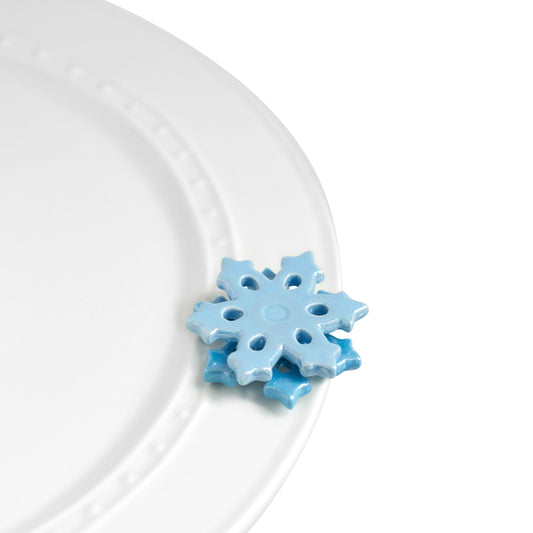 Nora fleming mini mini figure ceramic minis gift present snow flake snowflake "no two alike" christmas christmastime festive holidays winter snow 
