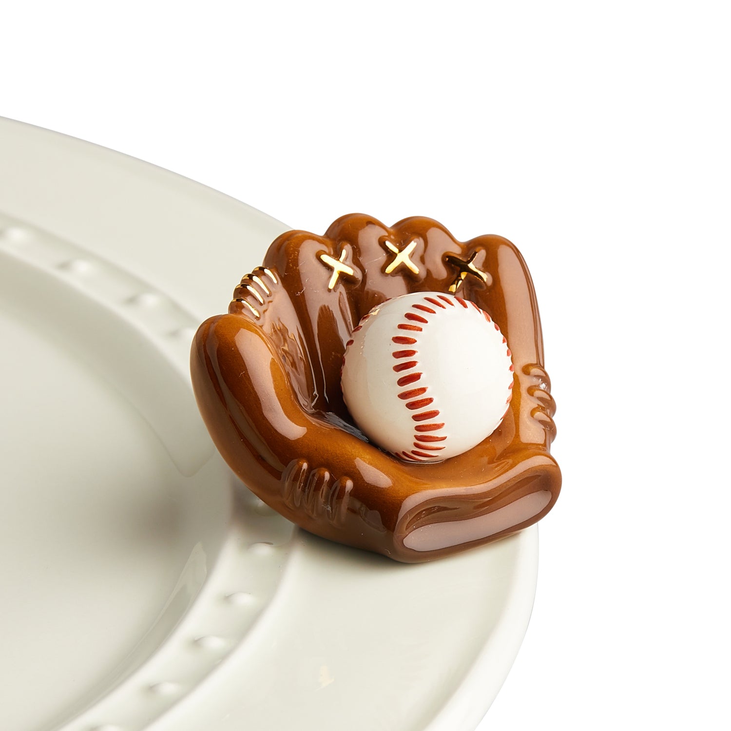 Nora Fleming “Nora Fleming Minis” mini figure ceramic minis gift present baseball world series sports little league major league spring baseball glove "catch some fun"