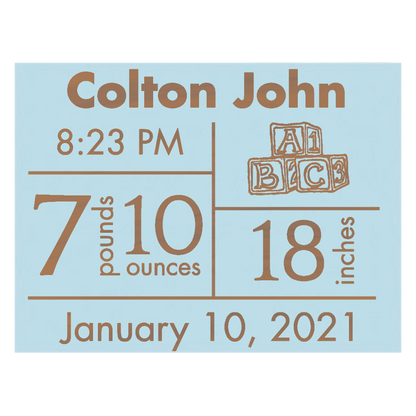 Baby Birth Announcement Plaque